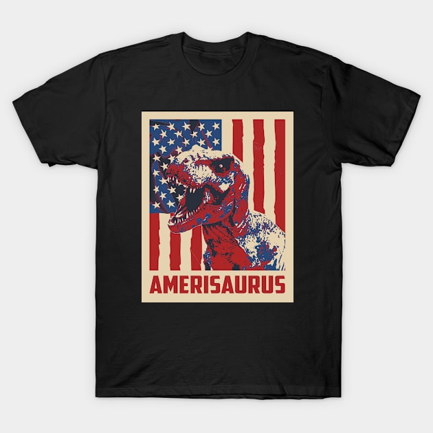 Amerisaurus 4th Of July T-Shirt by mia_me